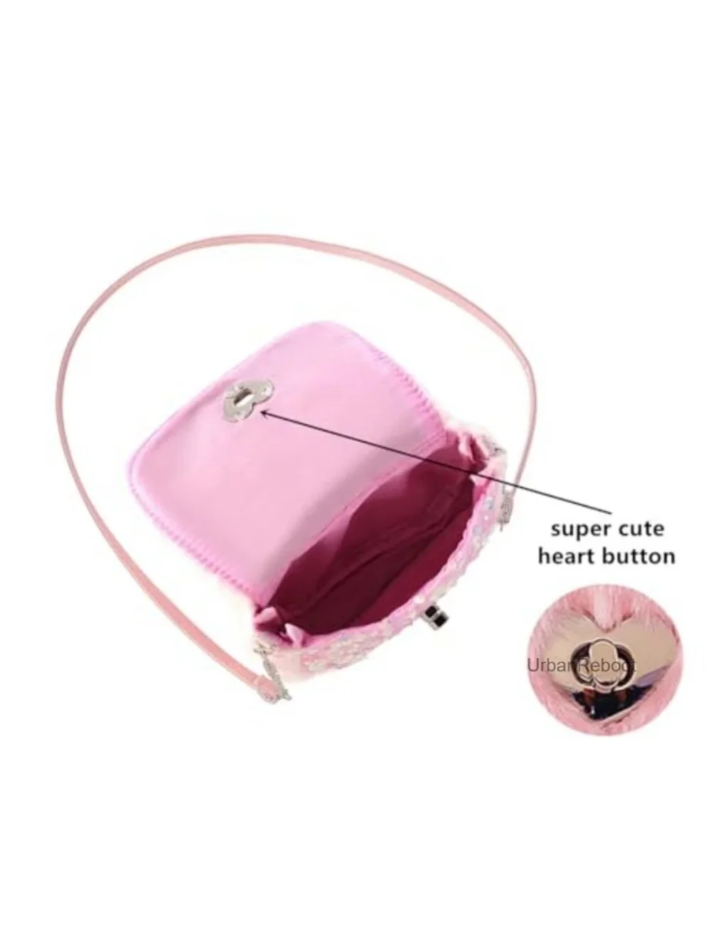 Girls Small Fluffy Crossbody Bag Faux Fur Adjustable Strap Purse Wallet
